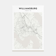 Williamsburg, Virginia Map Portrait Poster