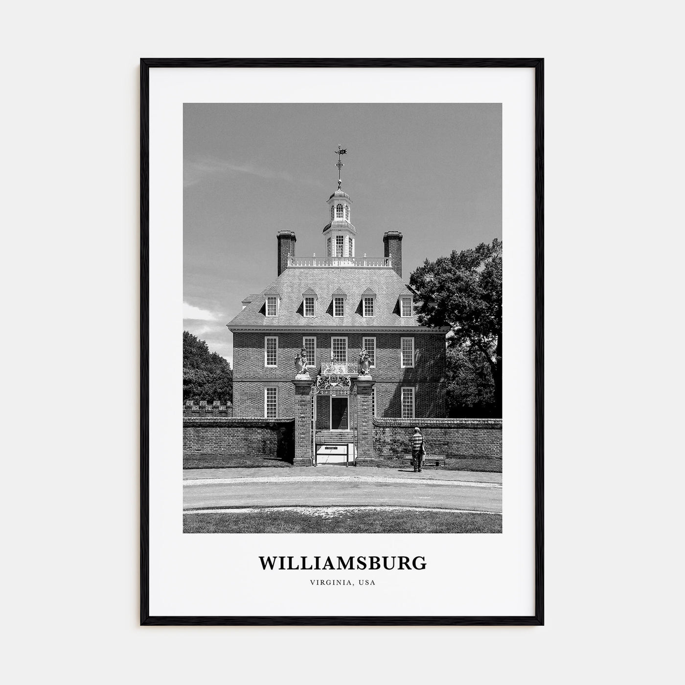 Williamsburg, Virginia Portrait B&W Poster