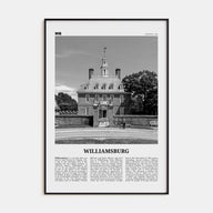 Williamsburg, Virginia Travel B&W Poster