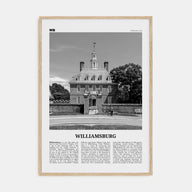Williamsburg, Virginia Travel B&W Poster