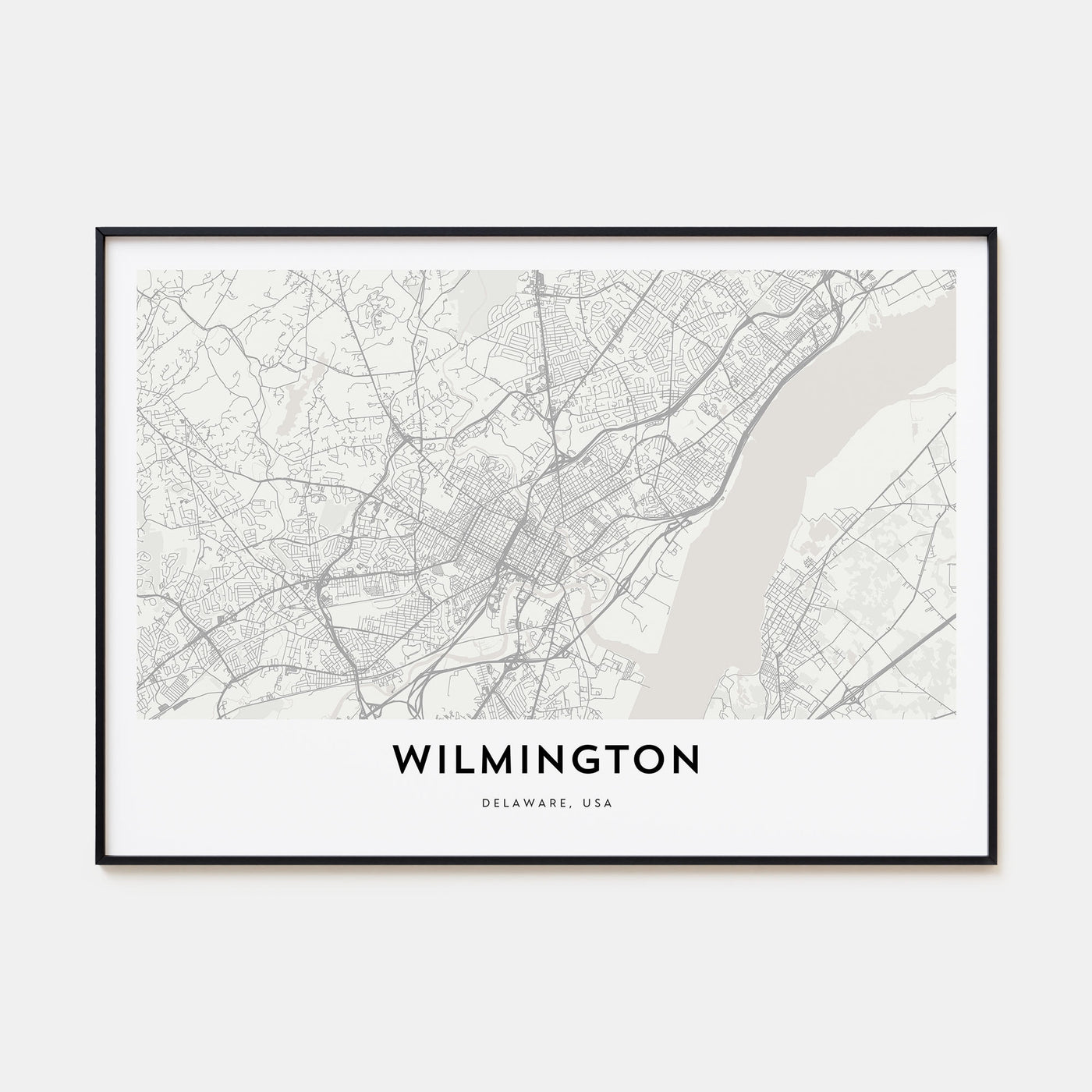Wilmington, Delaware Map Landscape Poster