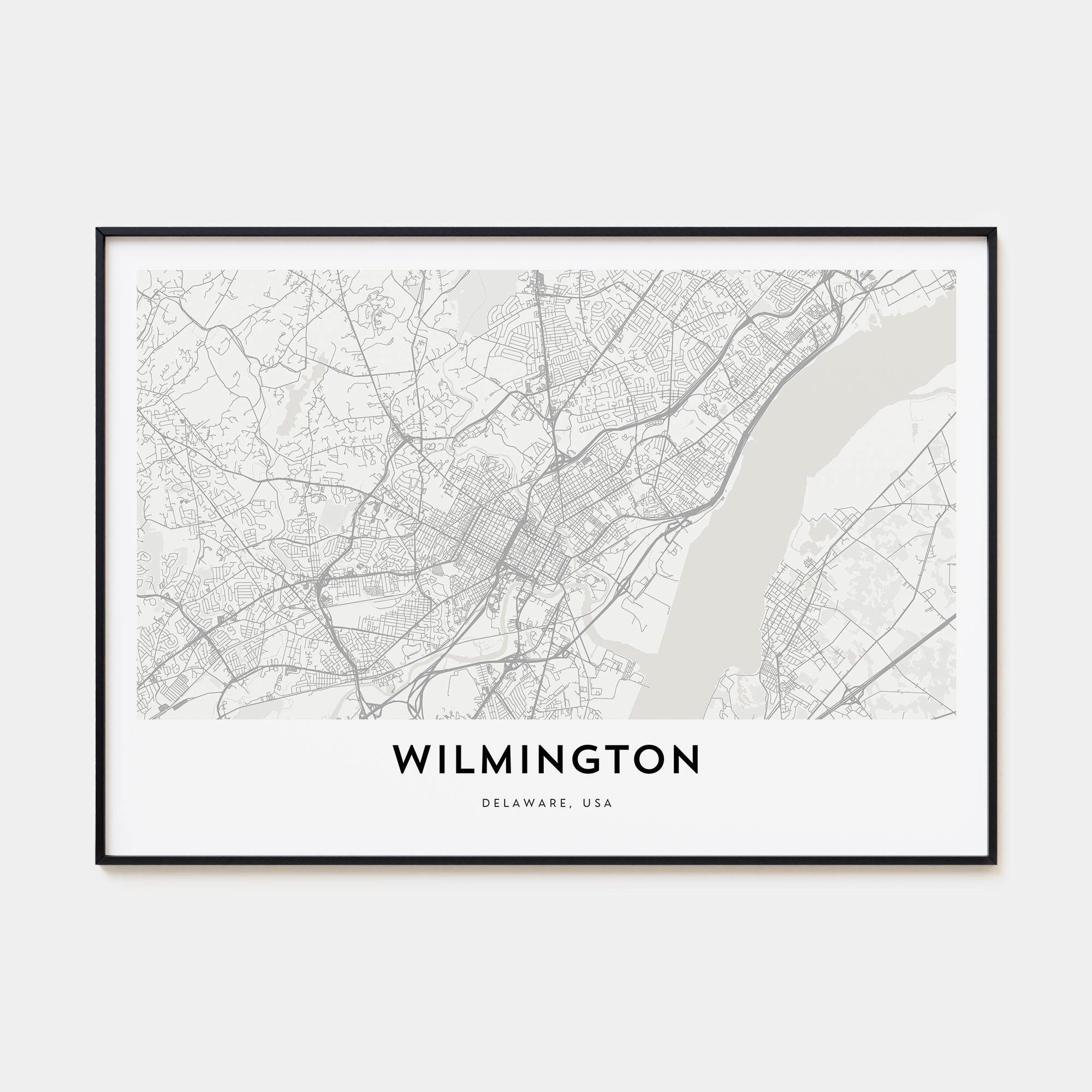 Wilmington, Delaware Map Landscape Poster