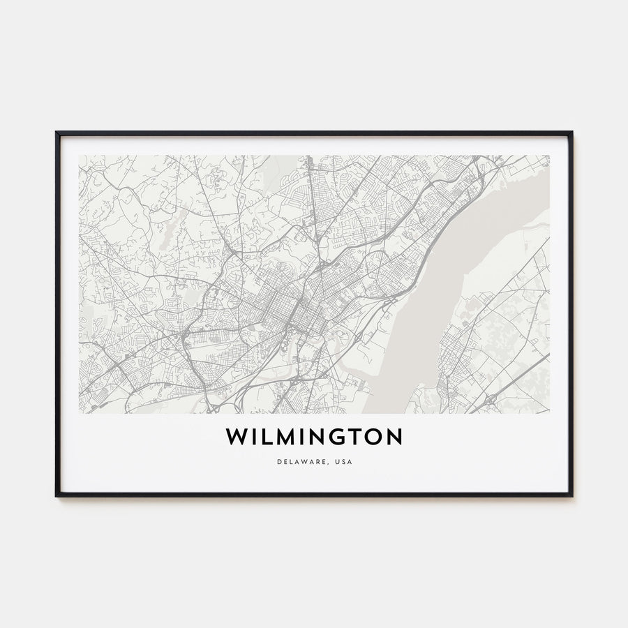 Wilmington, Delaware Map Landscape Poster
