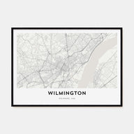 Wilmington, Delaware Map Landscape Poster