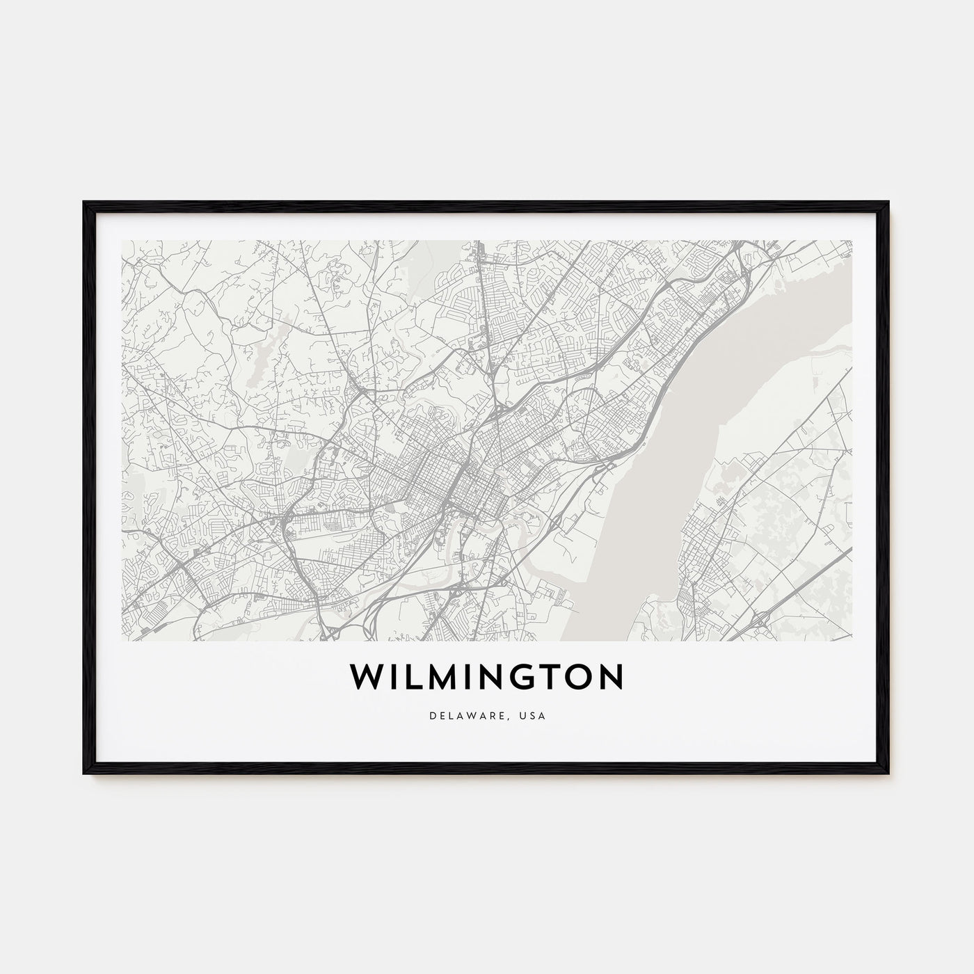 Wilmington, Delaware Map Landscape Poster