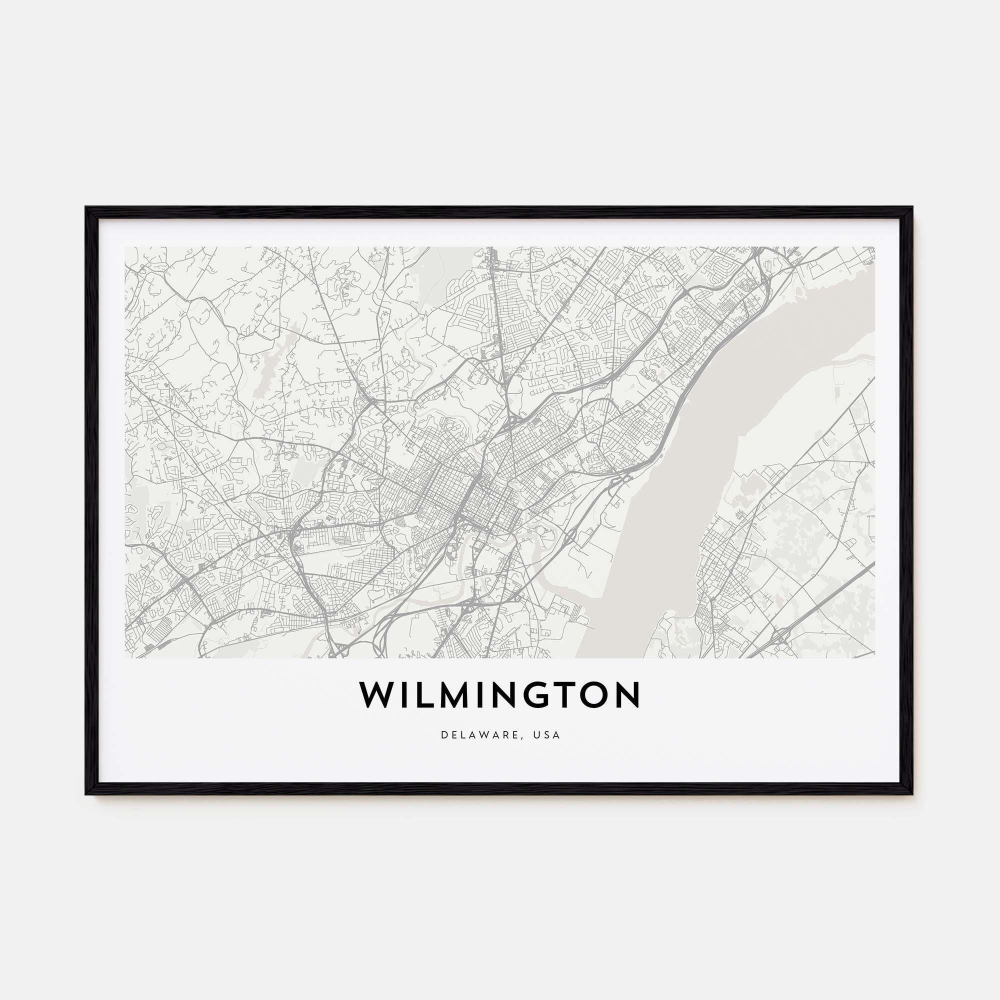 Wilmington, Delaware Map Landscape Poster