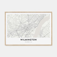 Wilmington, Delaware Map Landscape Poster