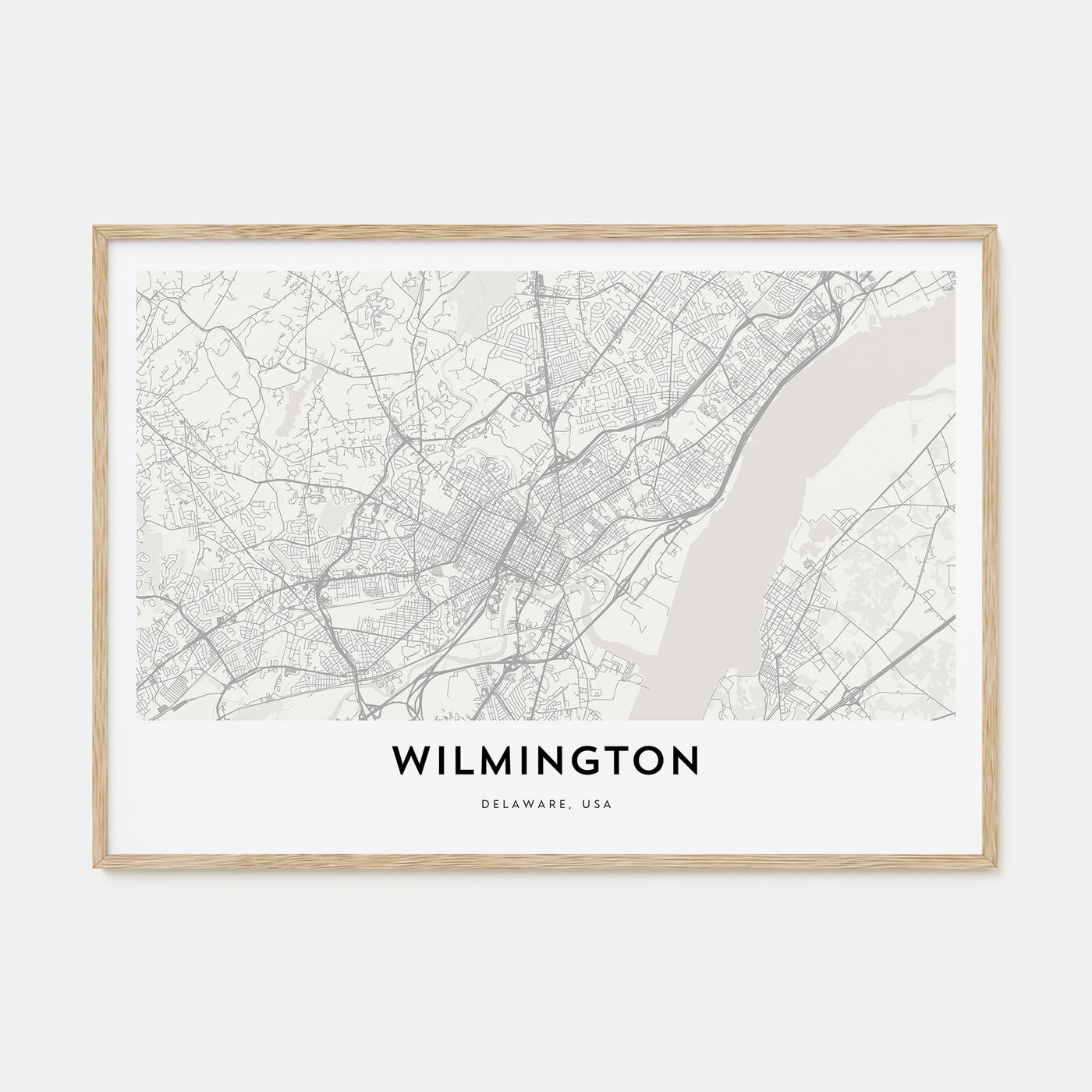 Wilmington, Delaware Map Landscape Poster