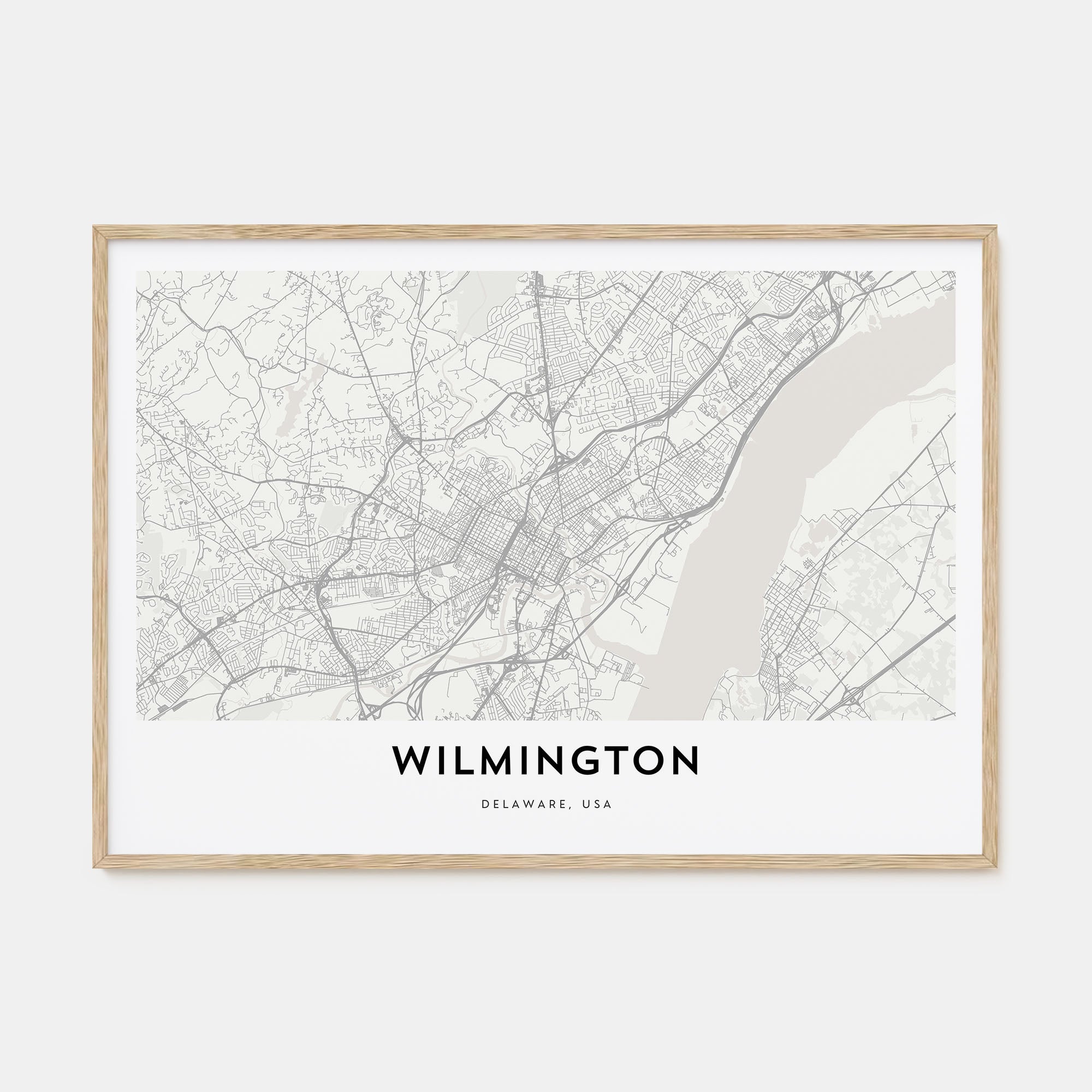 Wilmington, Delaware Map Landscape Poster