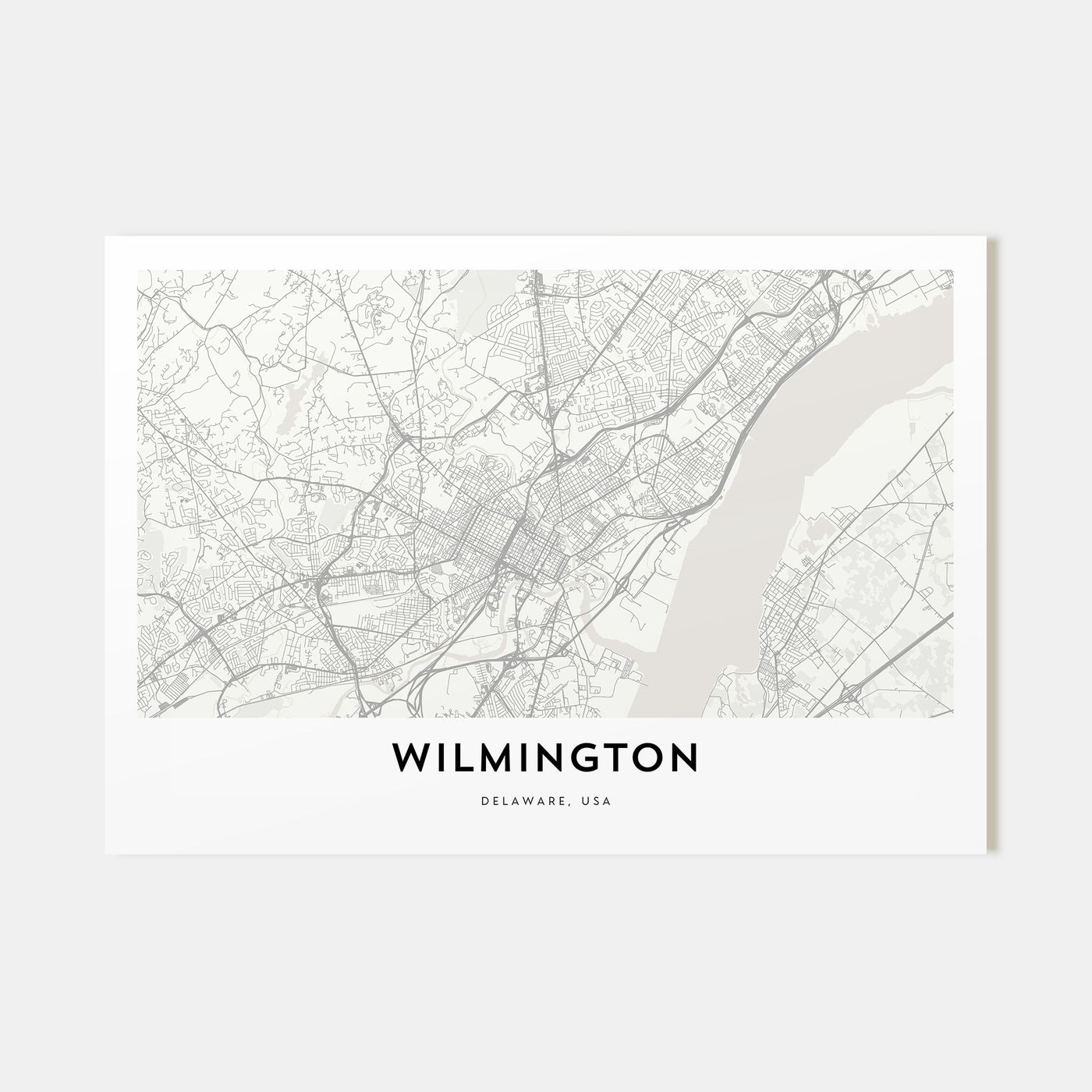 Wilmington, Delaware Map Landscape Poster