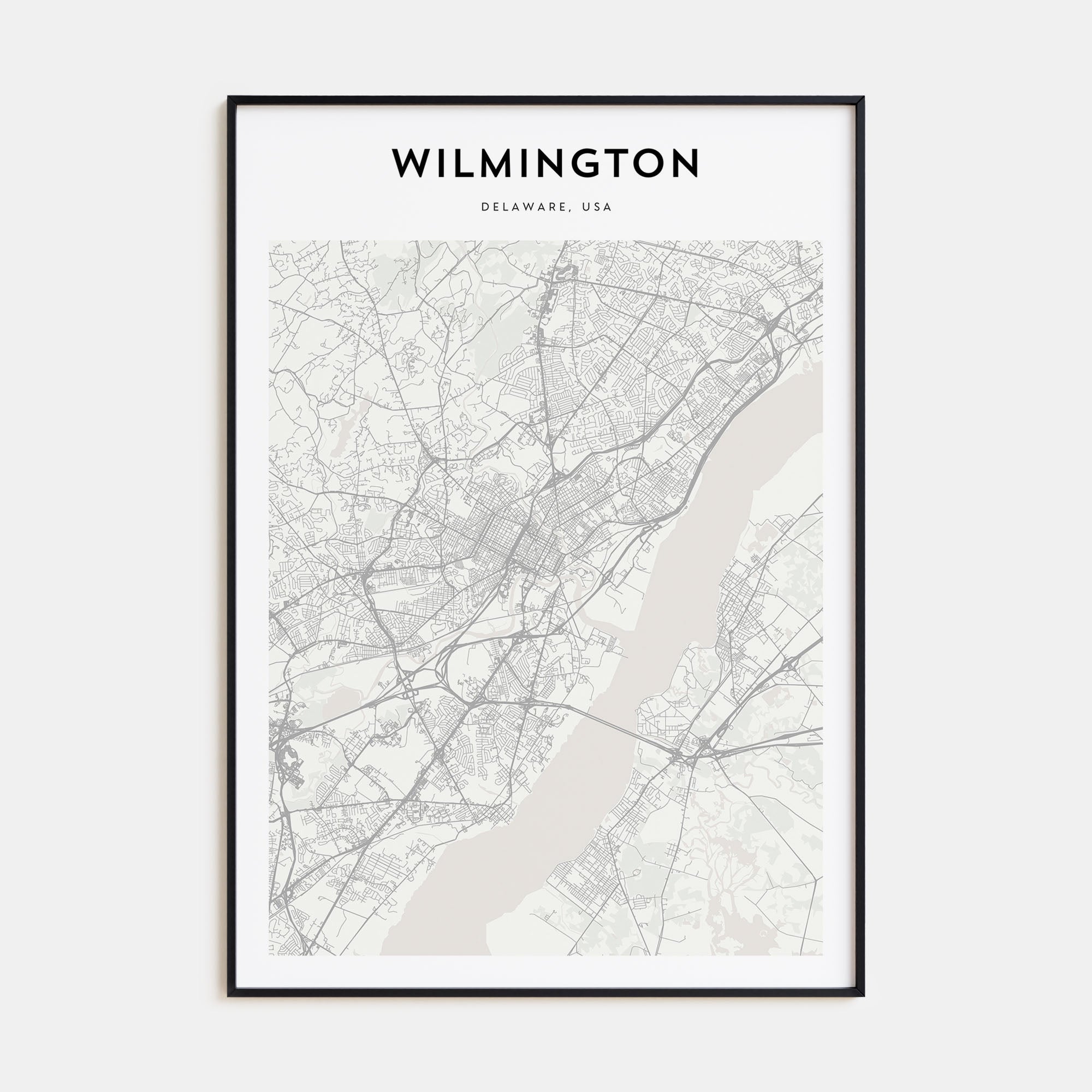 Wilmington, Delaware Map Portrait Poster