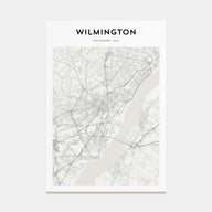Wilmington, Delaware Map Portrait Poster