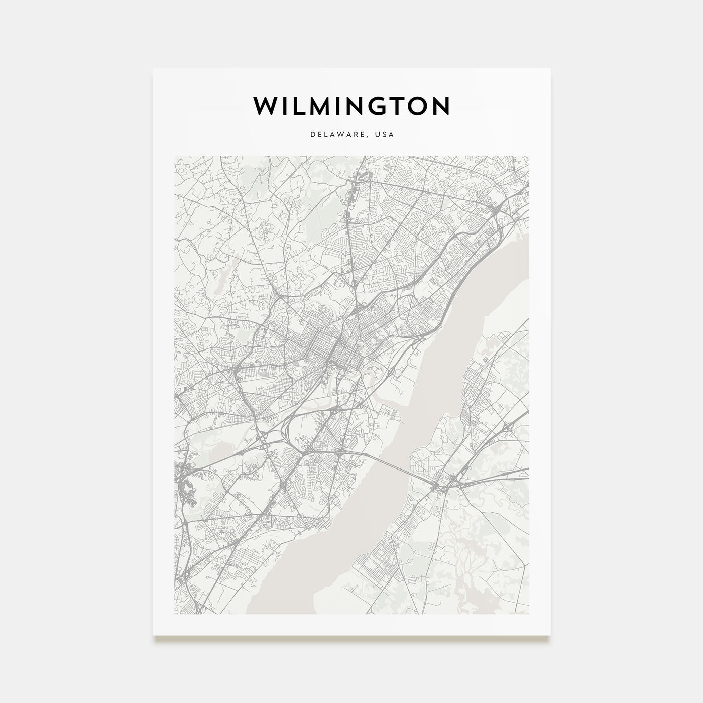 Wilmington, Delaware Map Portrait Poster