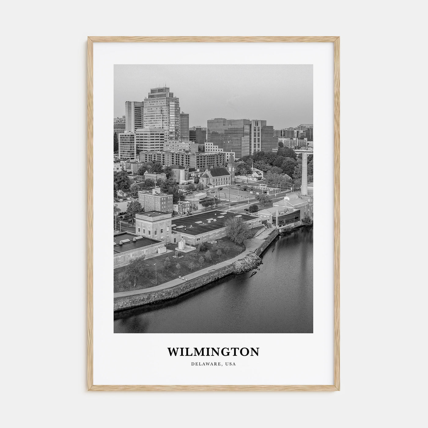 Wilmington, Delaware Portrait B&W Poster