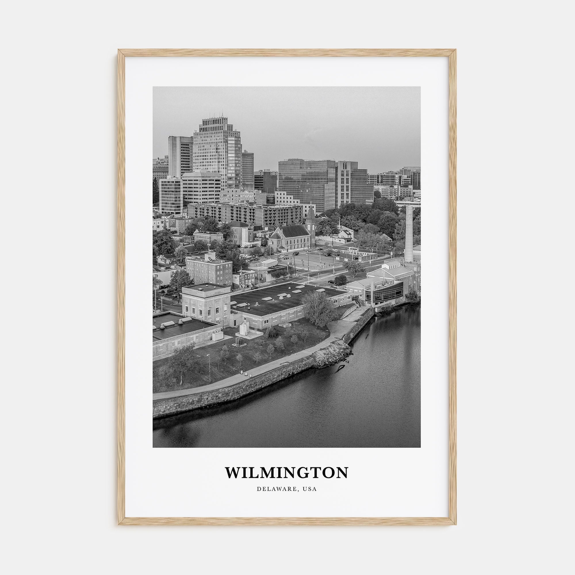 Wilmington, Delaware Portrait B&W Poster
