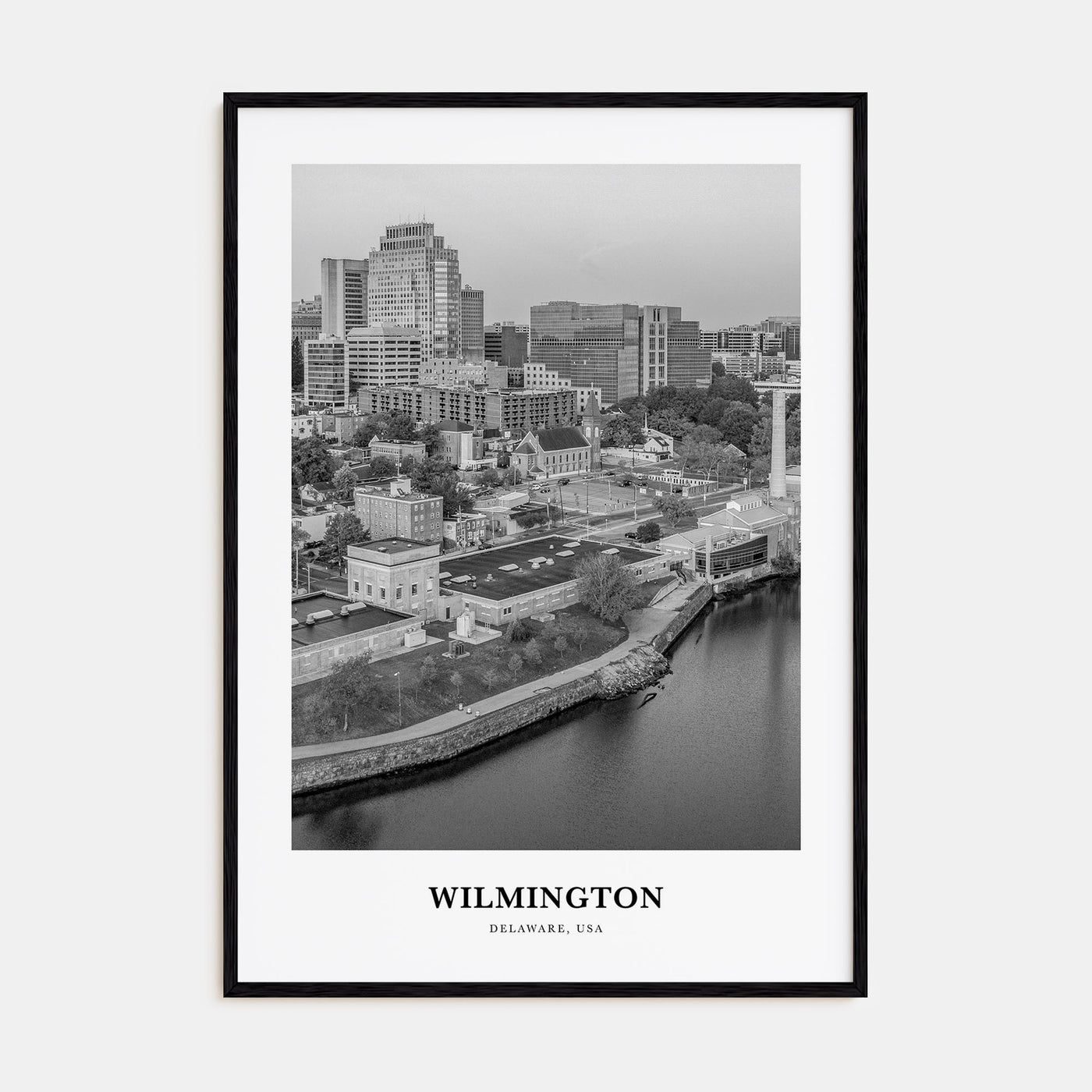 Wilmington, Delaware Portrait B&W Poster