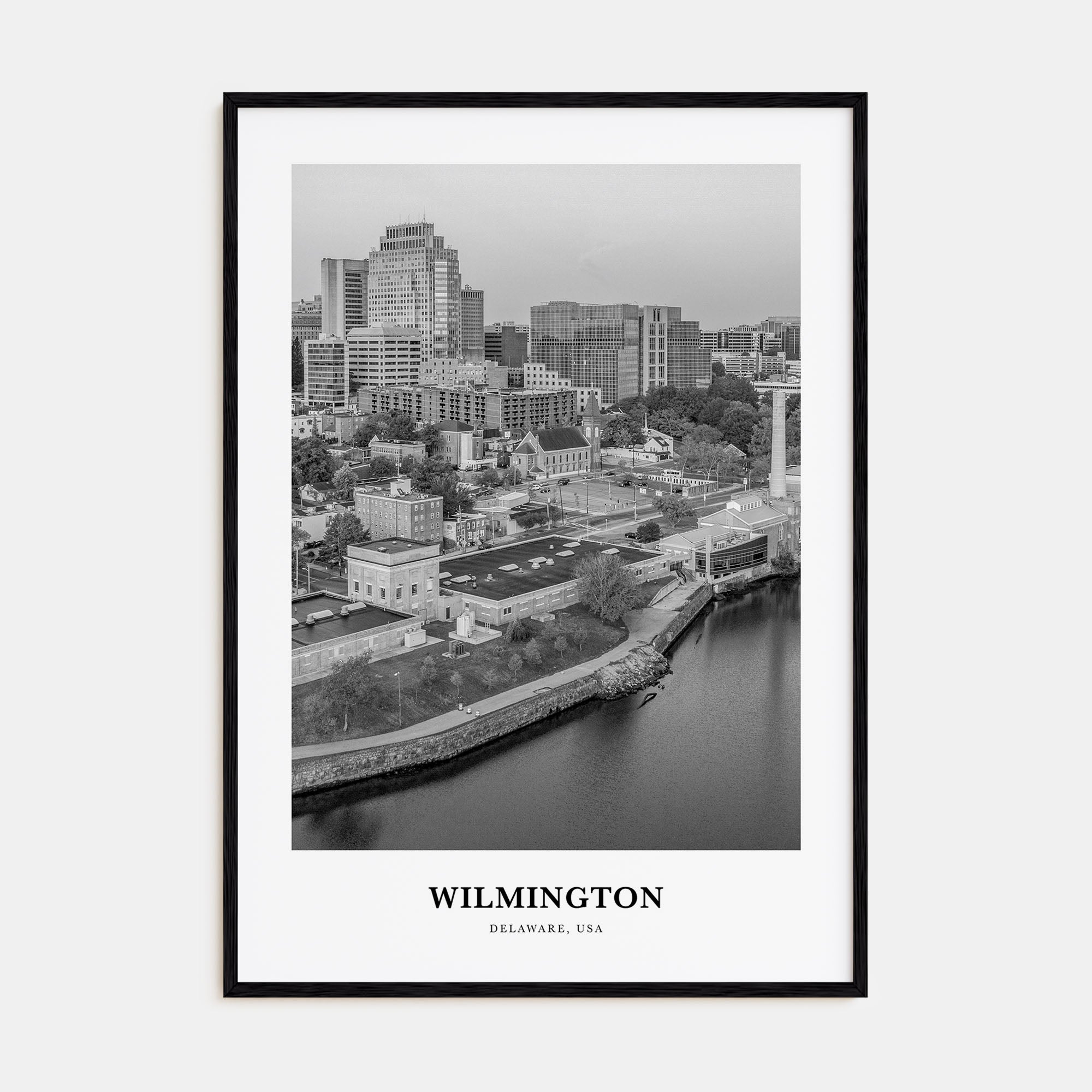 Wilmington, Delaware Portrait B&W Poster