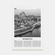 Wilmington, Delaware Travel B&W Poster