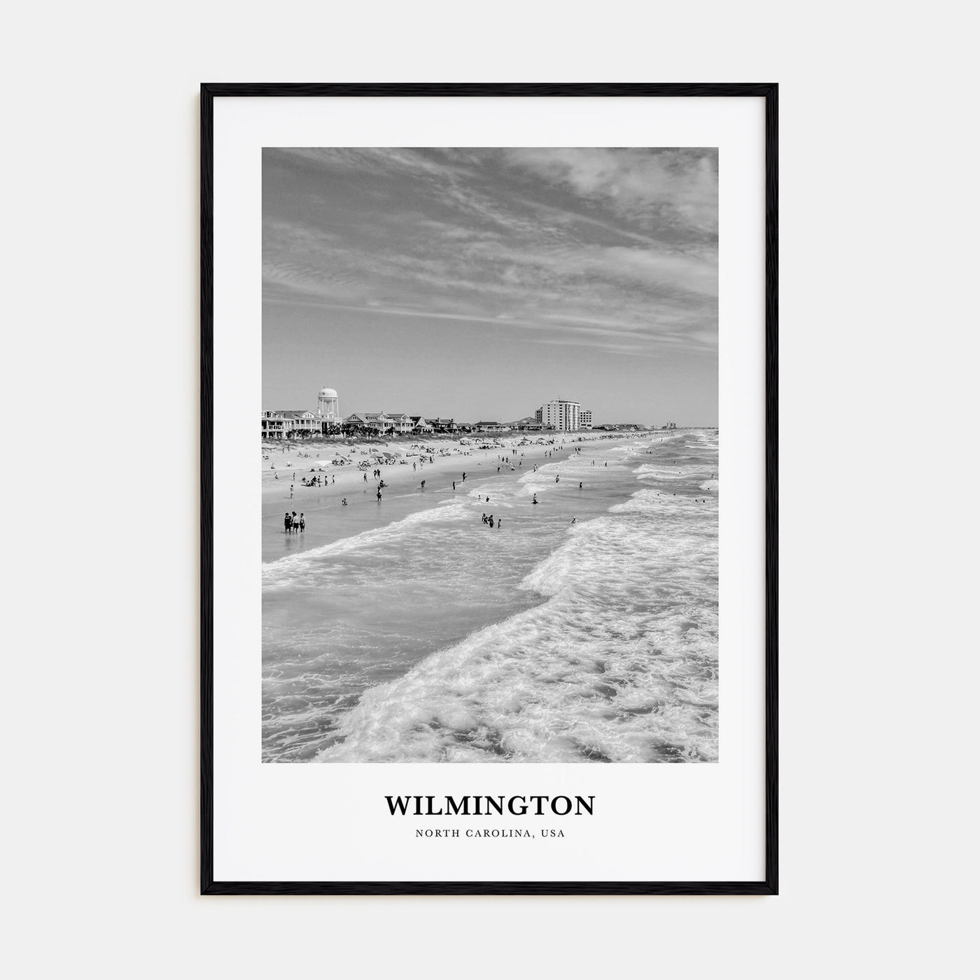 Wilmington, North Carolina Portrait B&W No 1 Poster