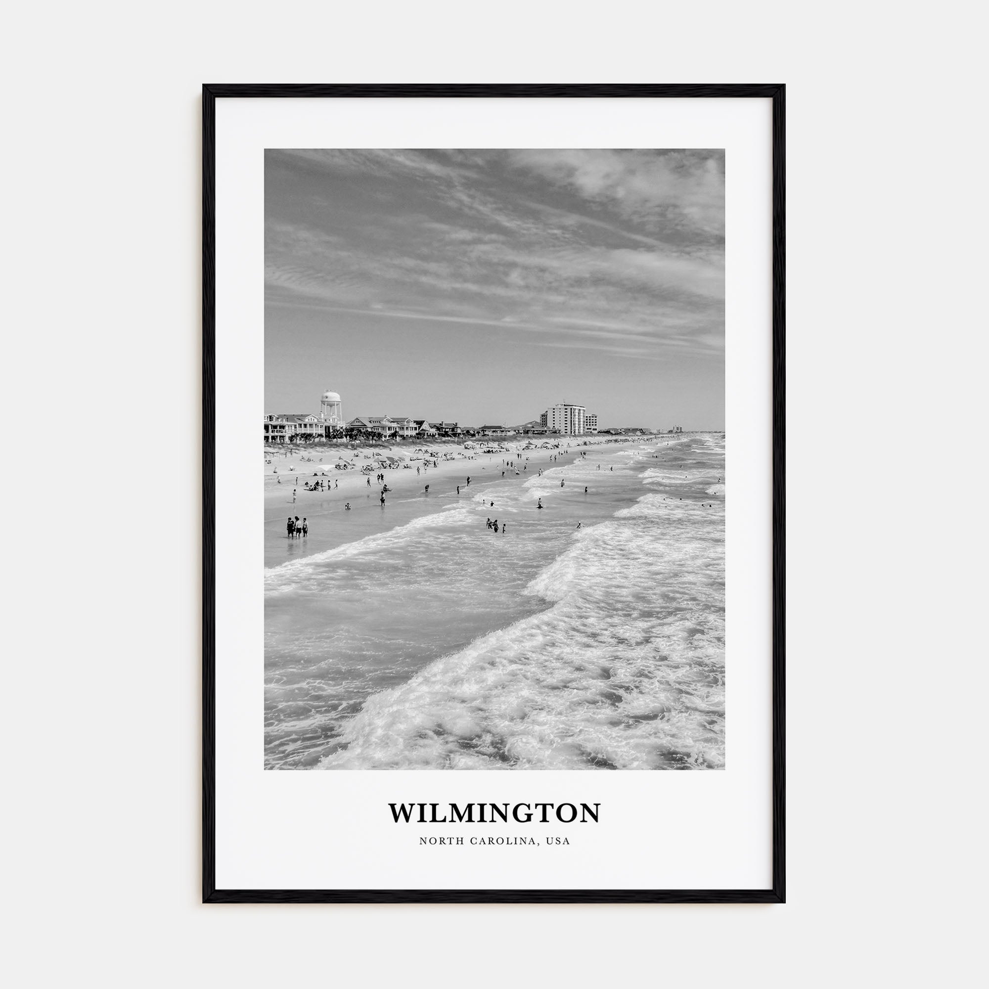 Wilmington, North Carolina Portrait B&W No 1 Poster