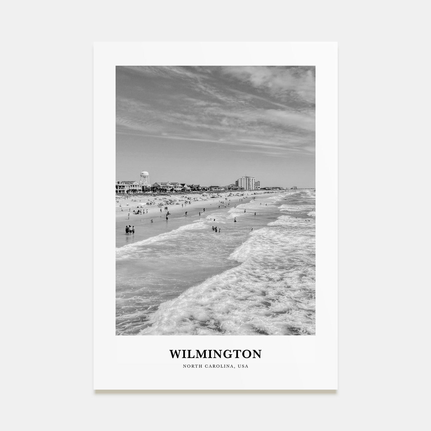 Wilmington, North Carolina Portrait B&W No 1 Poster