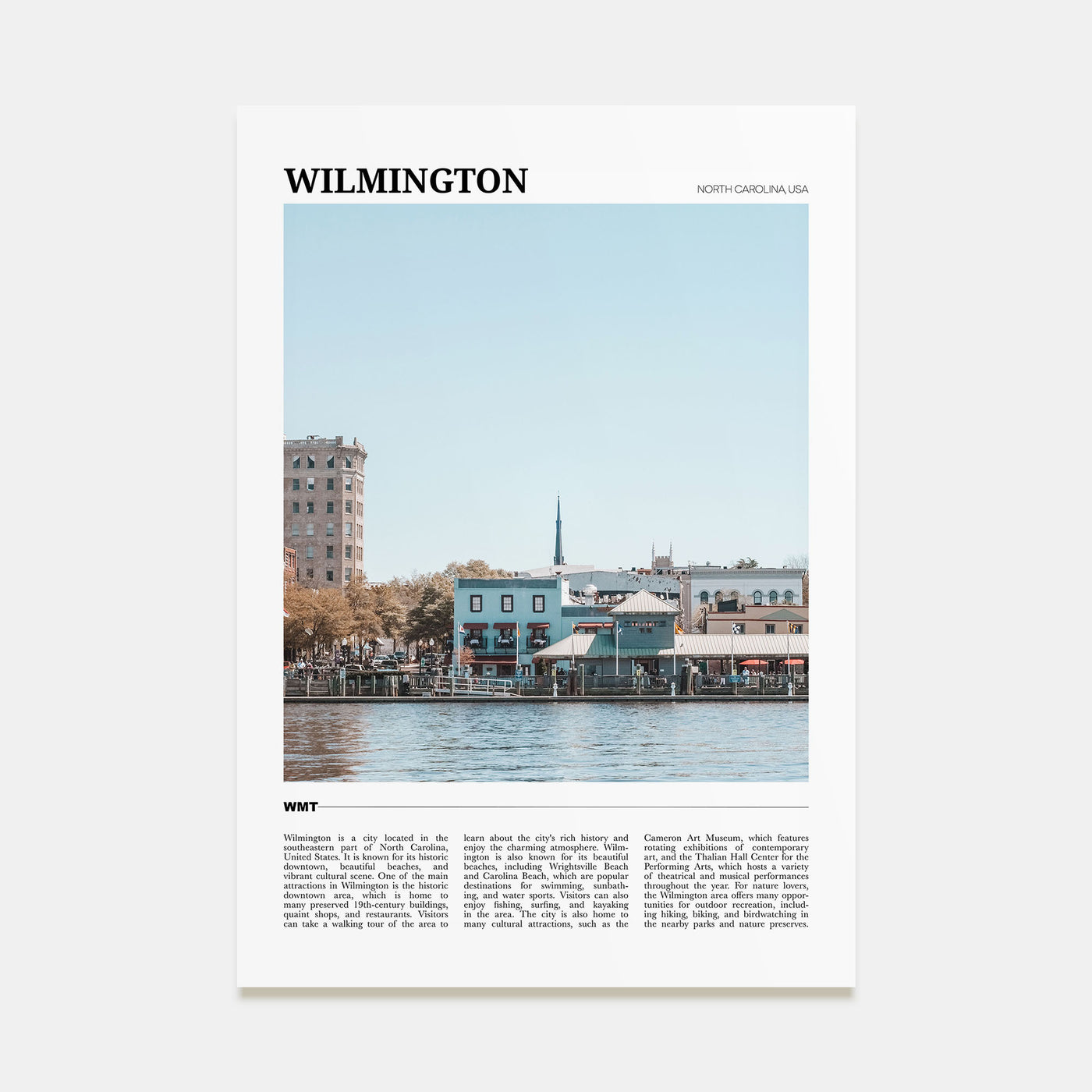 Wilmington, North Carolina Travel Color Poster