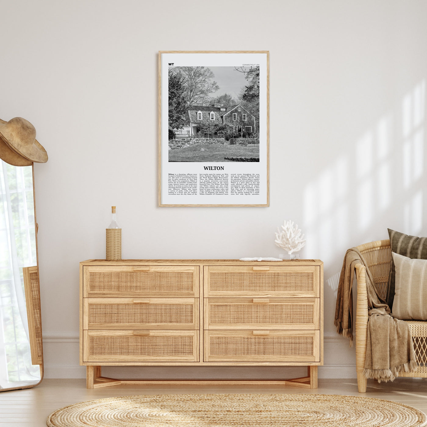 Wilton Travel B&W Poster