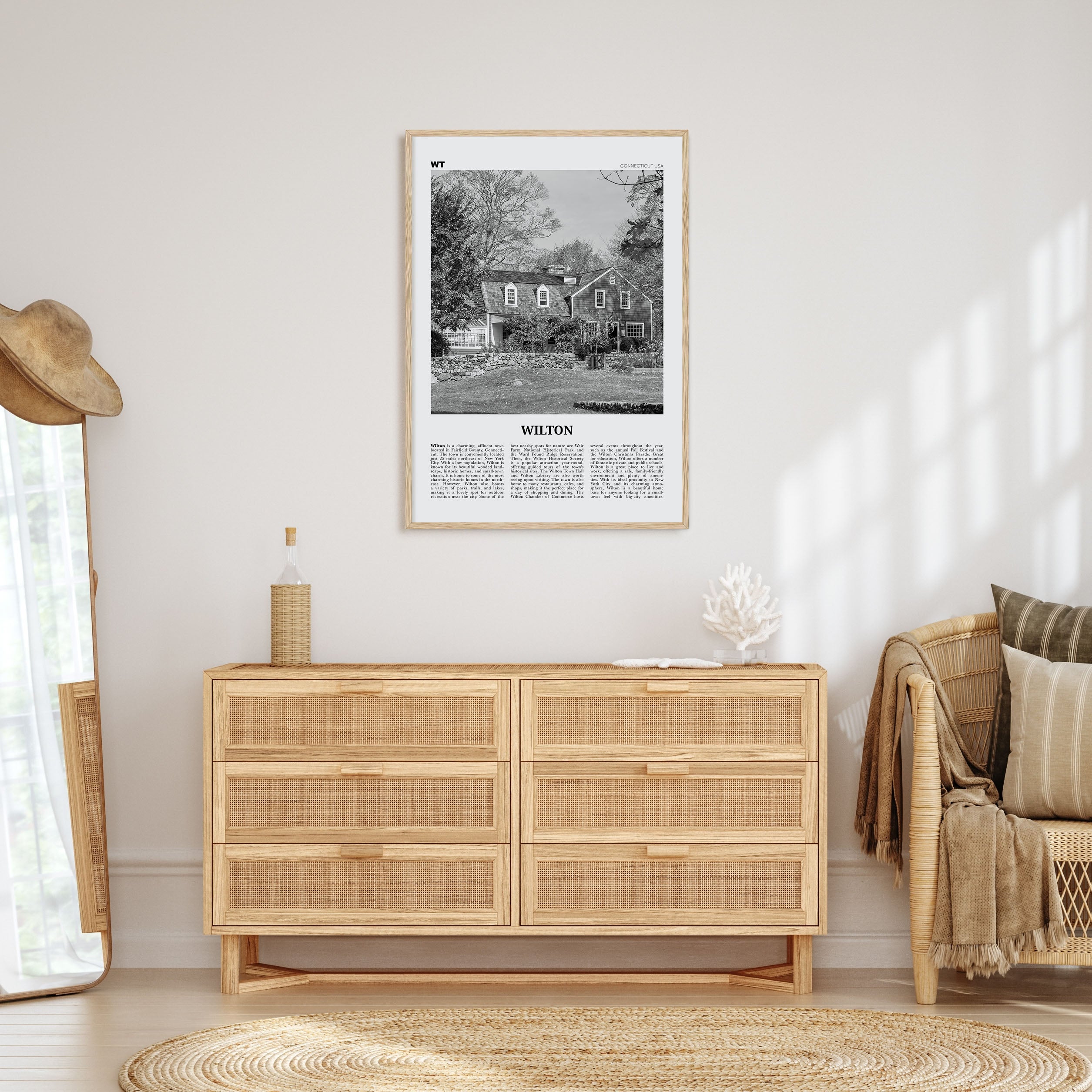 Wilton Travel B&W Poster