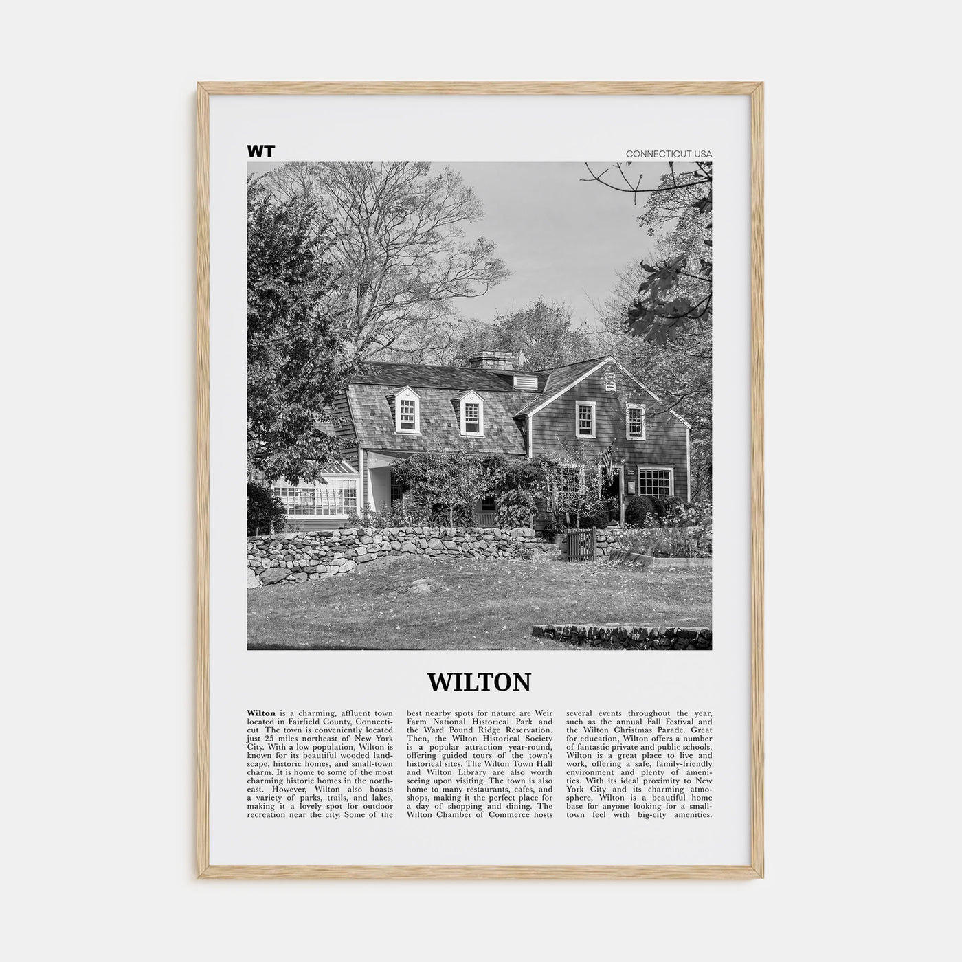 Wilton Travel B&W Poster