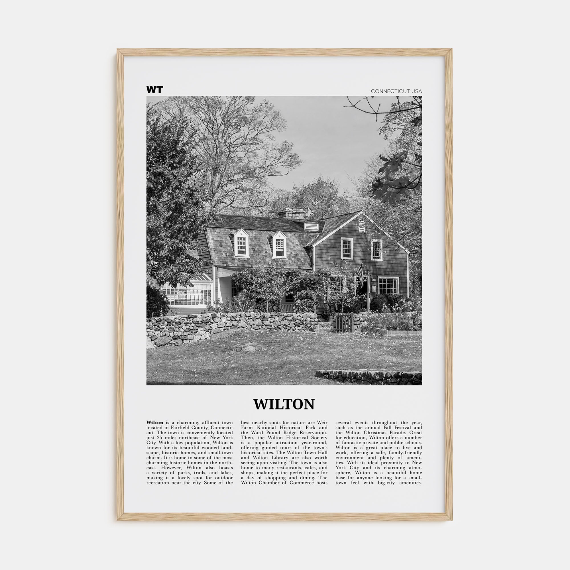 Wilton Travel B&W Poster