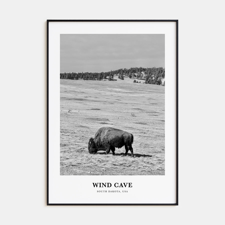 Wind Cave National Park Portrait B&W Poster