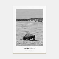 Wind Cave National Park Portrait B&W Poster