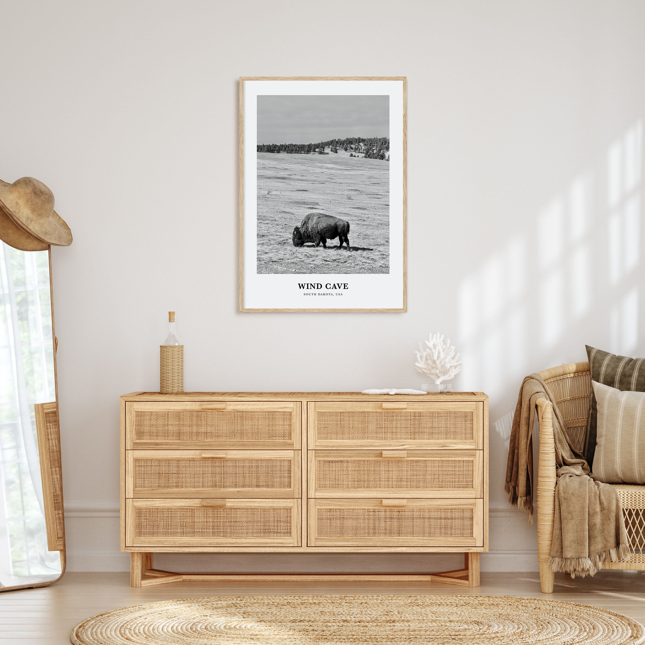 Wind Cave National Park Portrait B&W Poster