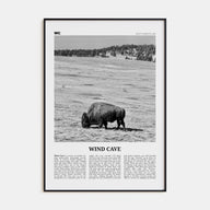 Wind Cave National Park Travel B&W Poster