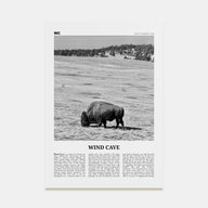 Wind Cave National Park Travel B&W Poster