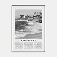 Windansea Beach Travel B&W Poster