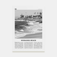 Windansea Beach Travel B&W Poster
