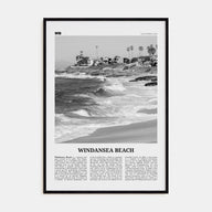 Windansea Beach Travel B&W Poster
