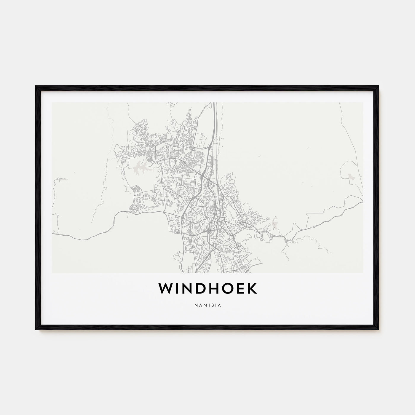 Windhoek Map Landscape Poster