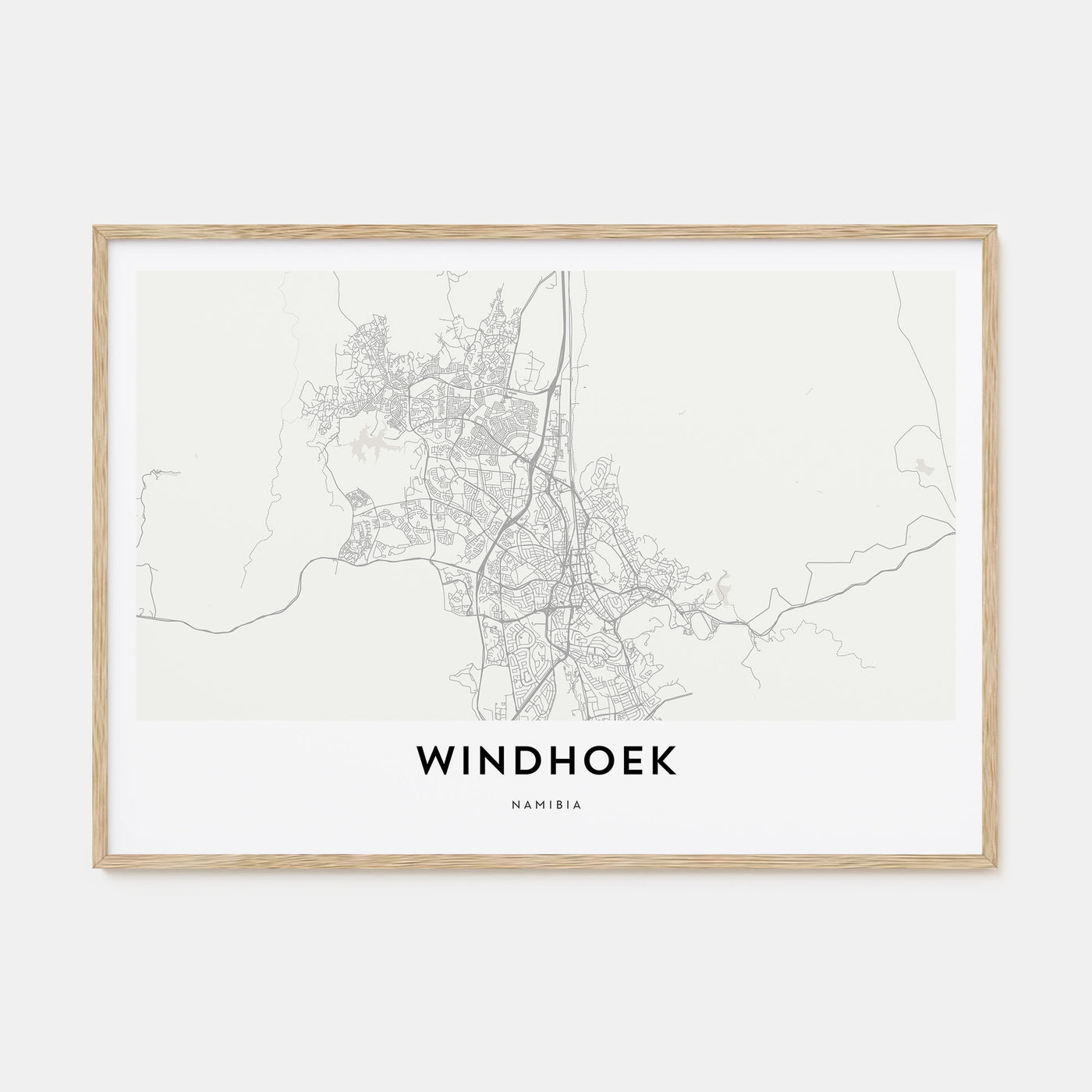 Windhoek Map Landscape Poster