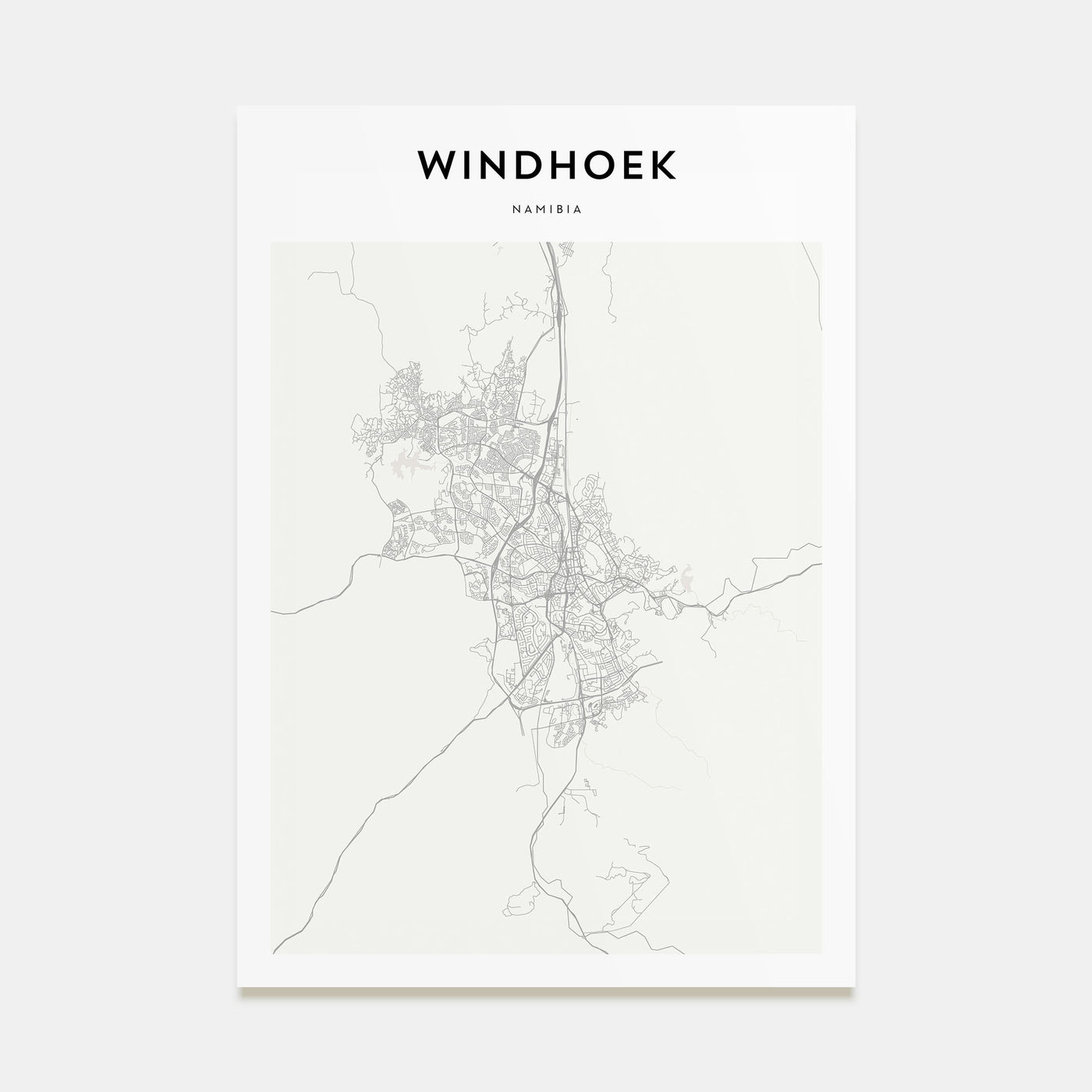 Windhoek Map Portrait Poster
