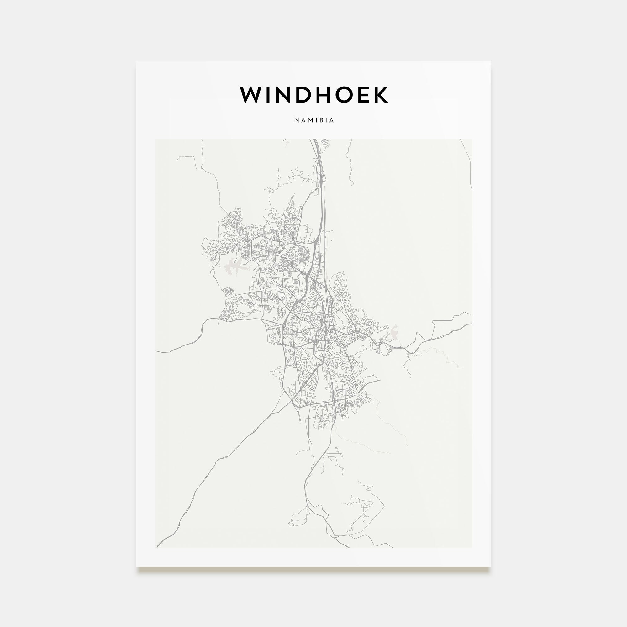 Windhoek Map Portrait Poster