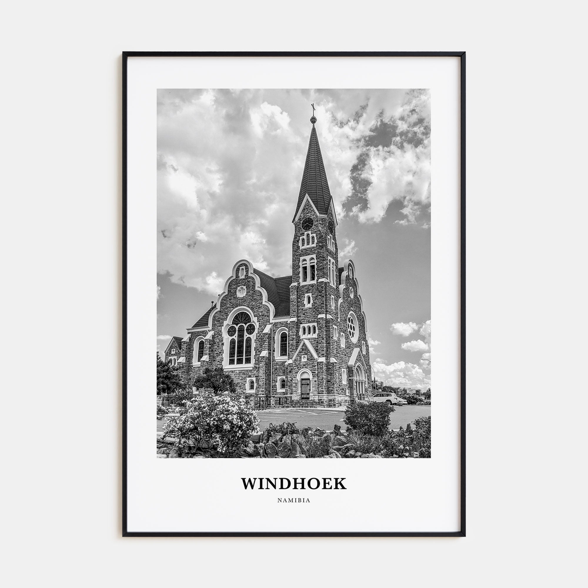 Windhoek Portrait B&W Poster