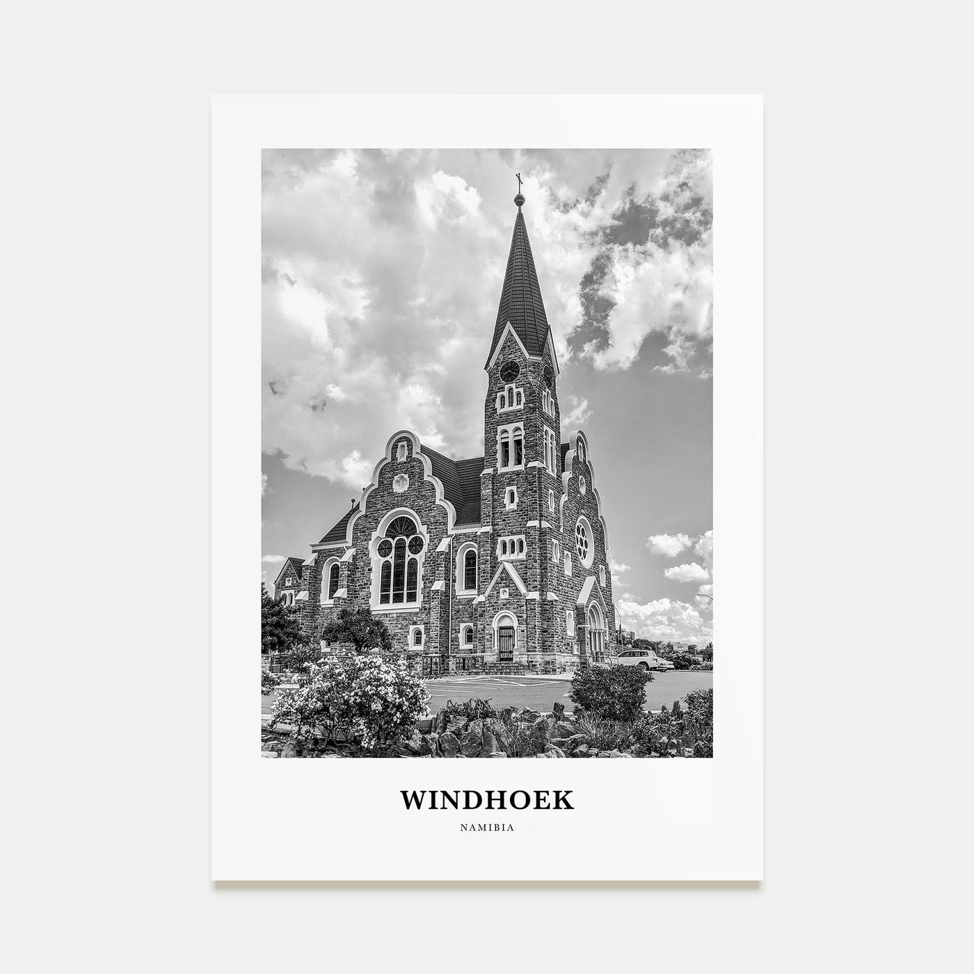 Windhoek Portrait B&W Poster