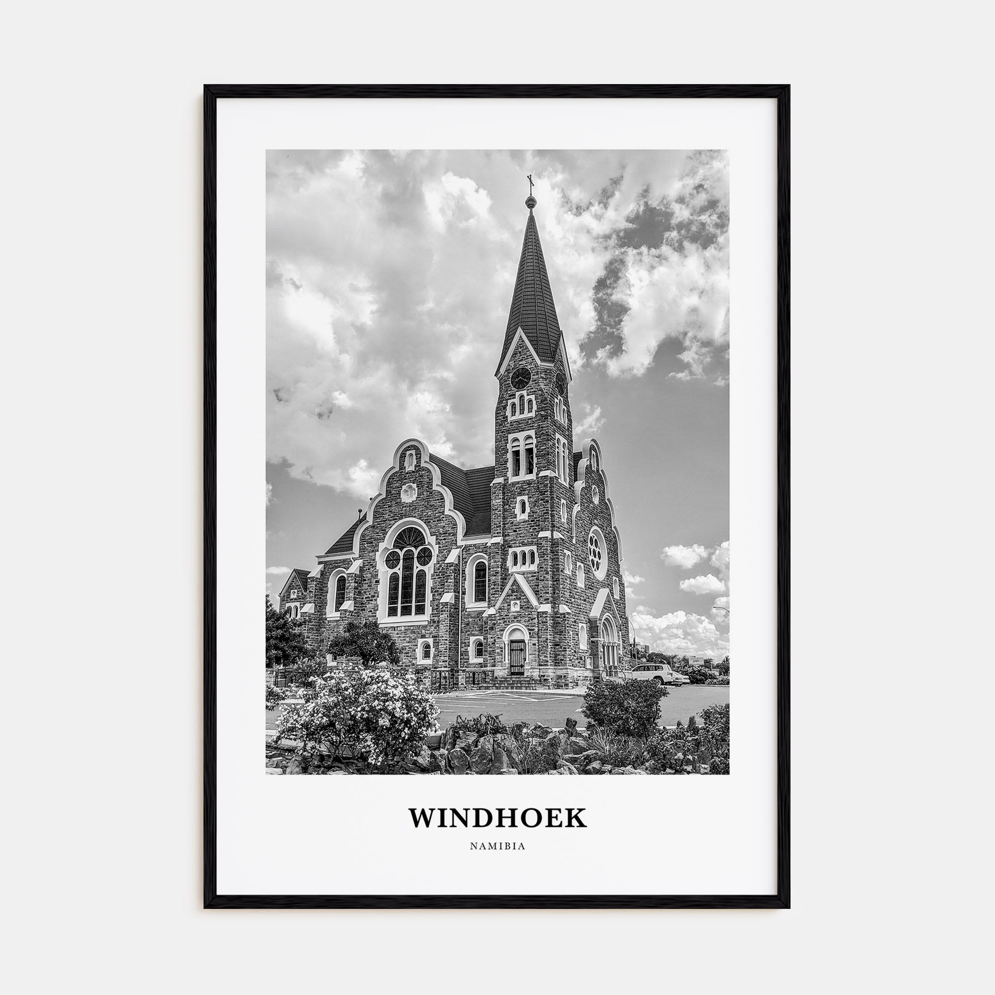 Windhoek Portrait B&W Poster