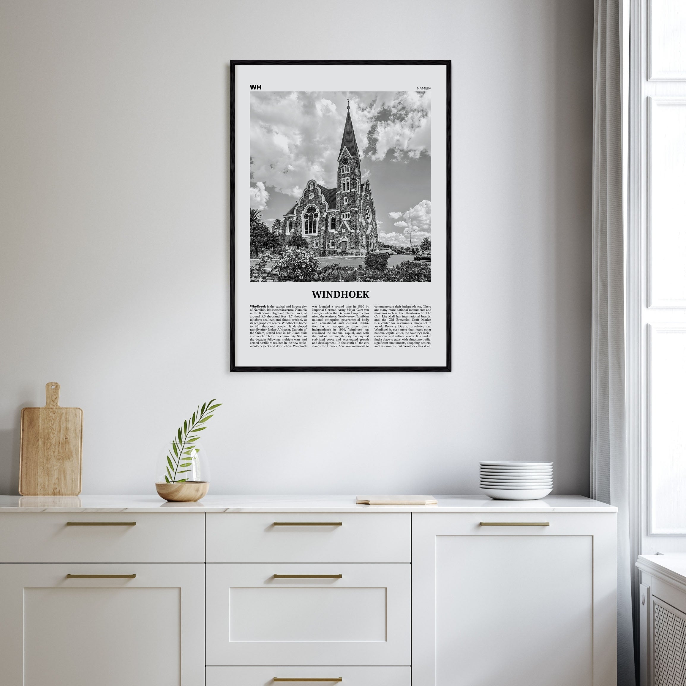 Windhoek Travel B&W Poster