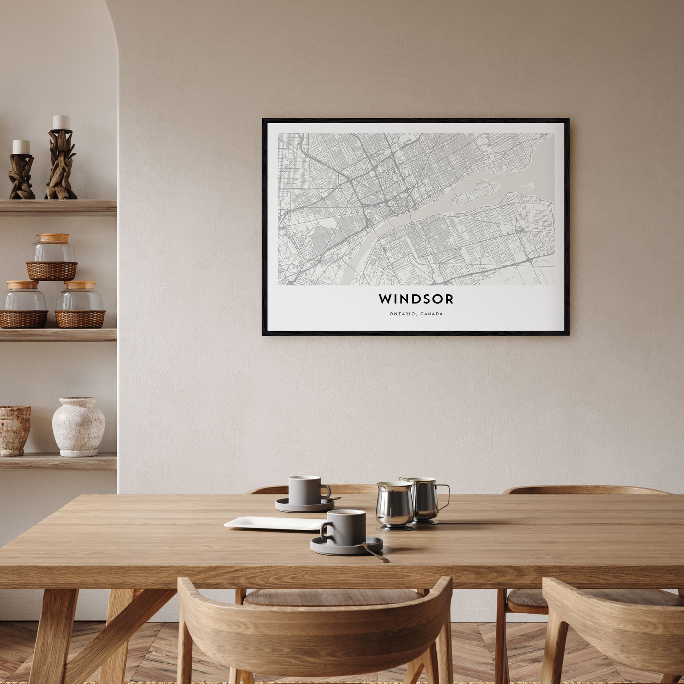 Windsor, Canada Map Landscape Poster