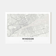 Windsor, Canada Map Landscape Poster