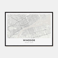 Windsor, Canada Map Landscape Poster