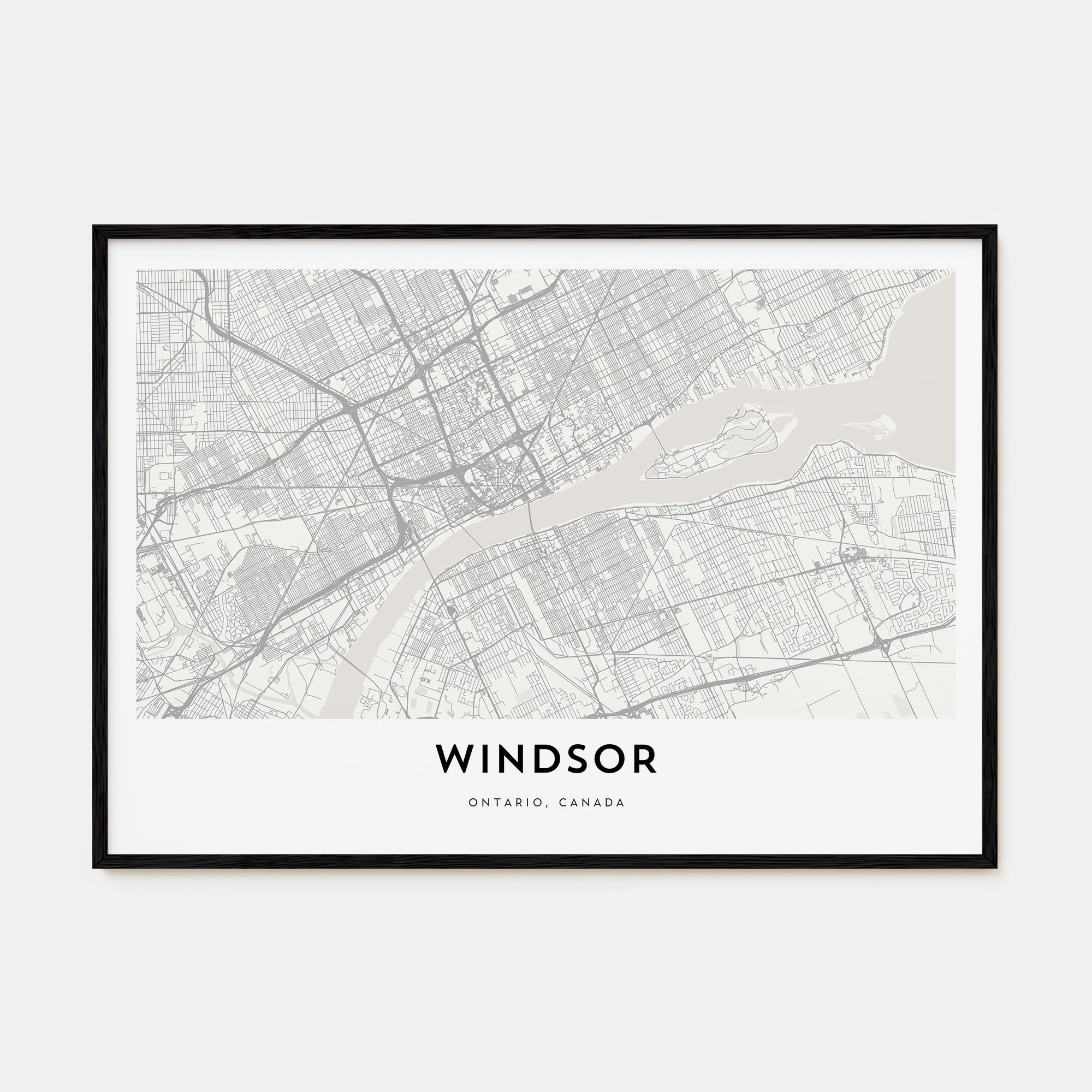 Windsor, Canada Map Landscape Poster